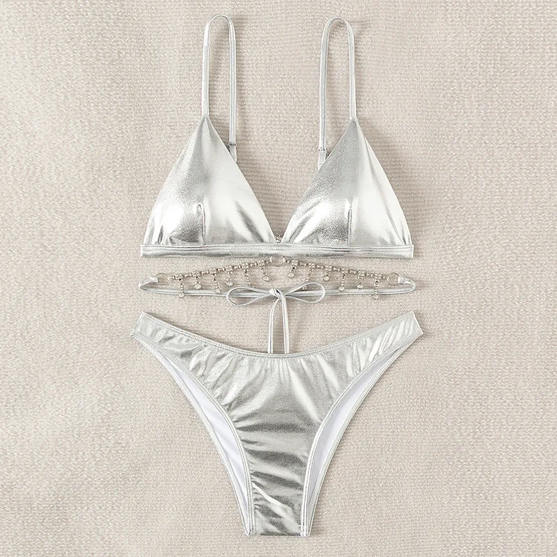 Split Swimsuit Lace-up Bare Back Sexy Split Swimsuit Summer Beach SwimwearDL481