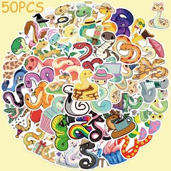 50pcs Macaron Little Snake Stickers Decals For Laptop Notebook Suitcase Skateboard Helmet DIY Cartoon Aesthetic Stickers