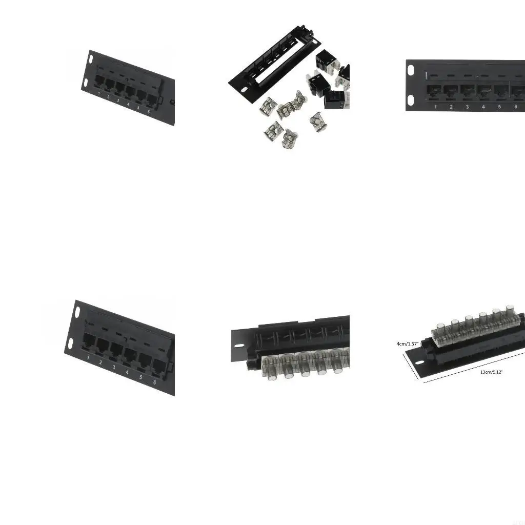 6 Port Networking Cable Adapter for CAT6 Panel RJ45  Ethernet Distribution Frame Mount Adapter