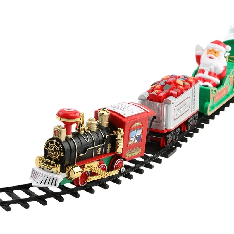 [Natale limitato] Auto ferroviaria natalizia creativa Suono elettrico e luce appesa albero di Natale treno Regalo di Natale per bambini