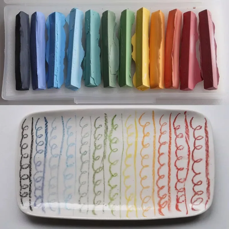 12 Color Set Pottery Underglaze Chalk/Crayon DIY Ceramic Coloring Pottery Pigments Children's Painting Pottery Tools