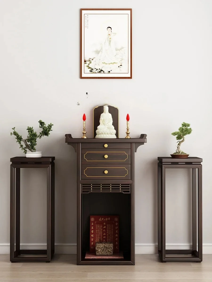 X-S new Chinese-style solid wood floor main cabinet serving table Shentai Shentai household simple Buddhist platform HG