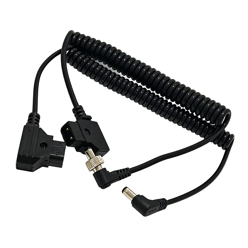 D-Tap B-Type Male to Right Angle DC 5.5x2.5mm Adapter Power Cable with Lock Spring Wire/Straight Line For Camera Monitor