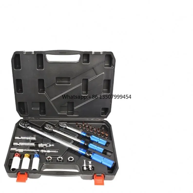 

33-Piece High-Precision Adjustable Pre-Set Auto Repair Tire Spark Plug Bicycle Torque Wrench Tool Set Metric Measurement System