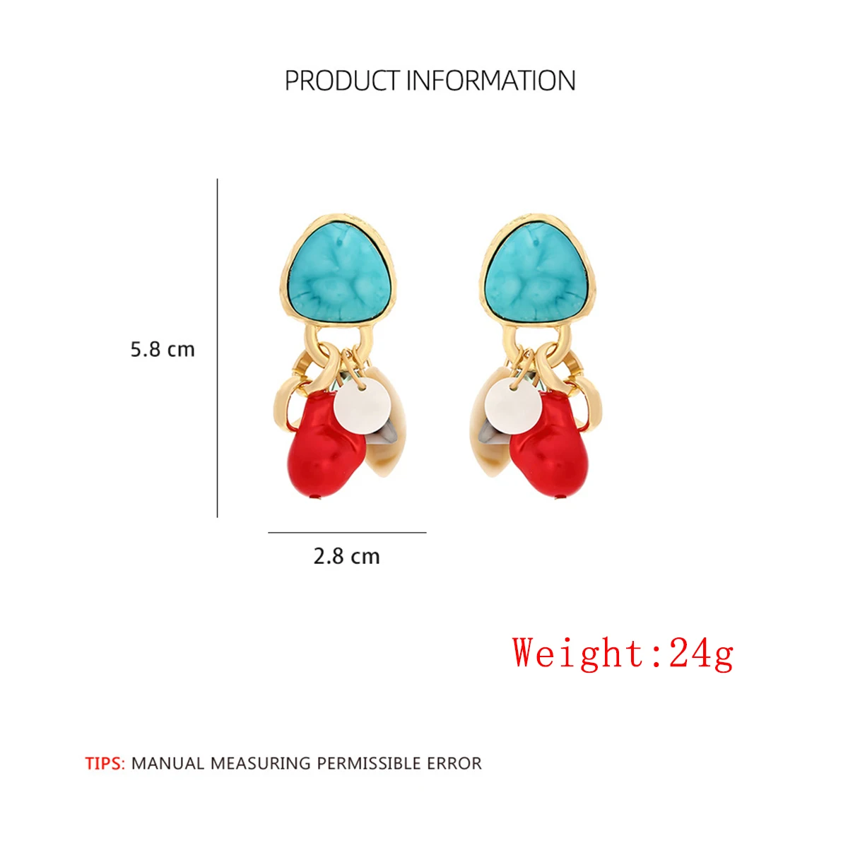 2024 New ZAA Colorful Resin Beads Geometric Drop Earrings for Women Fashion Holiday Party Jewelry Gifts Wholesale