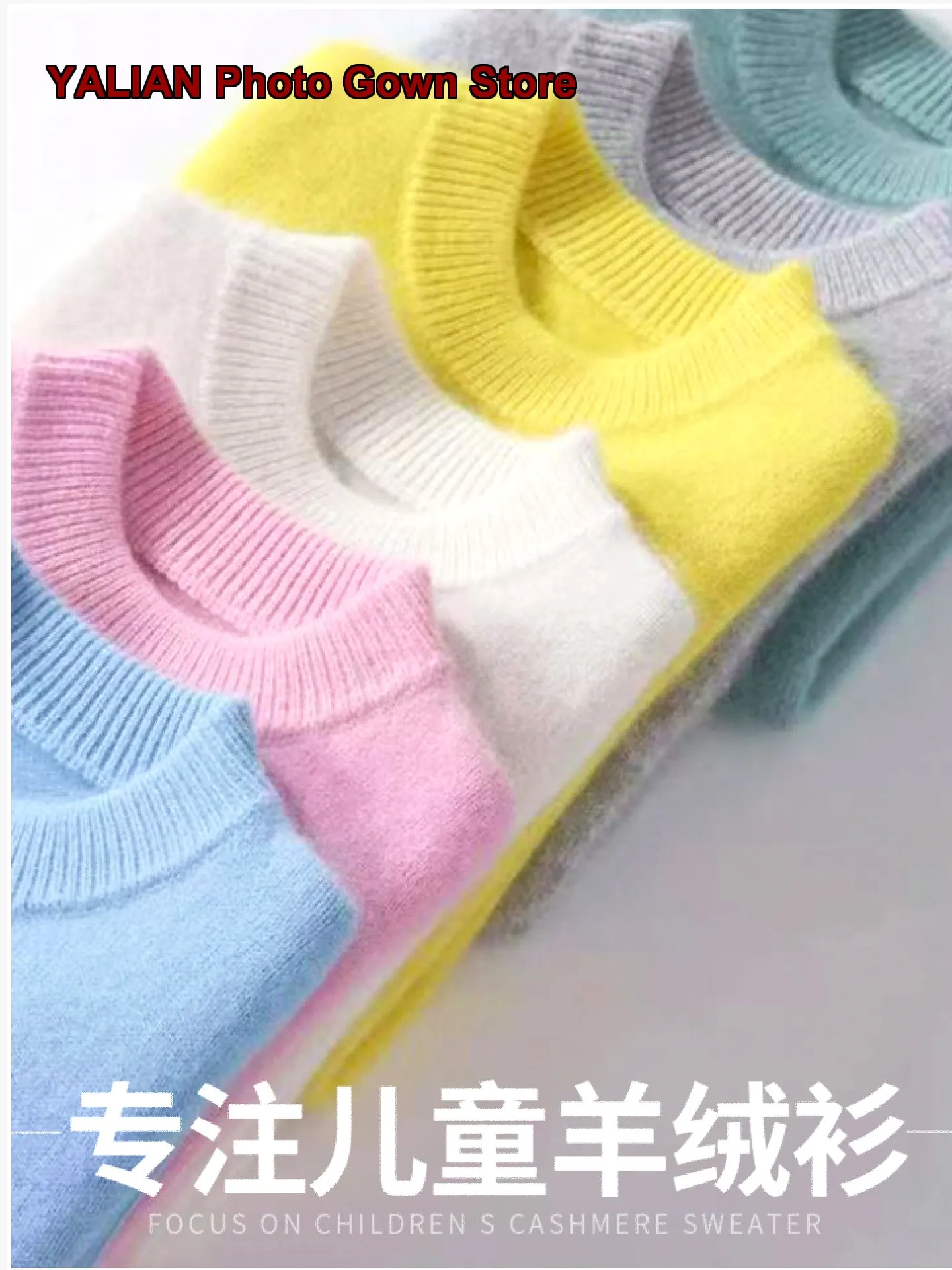 Boys Girls Knit Top Infant Pure Cashmere Round Neck Long Sleeves Kids