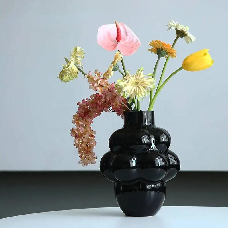 Glass Vase Grape Shape Geometric Hydroponic Glass Planter Flower Arrangement Accessories Home Decoration Decorative Accessories