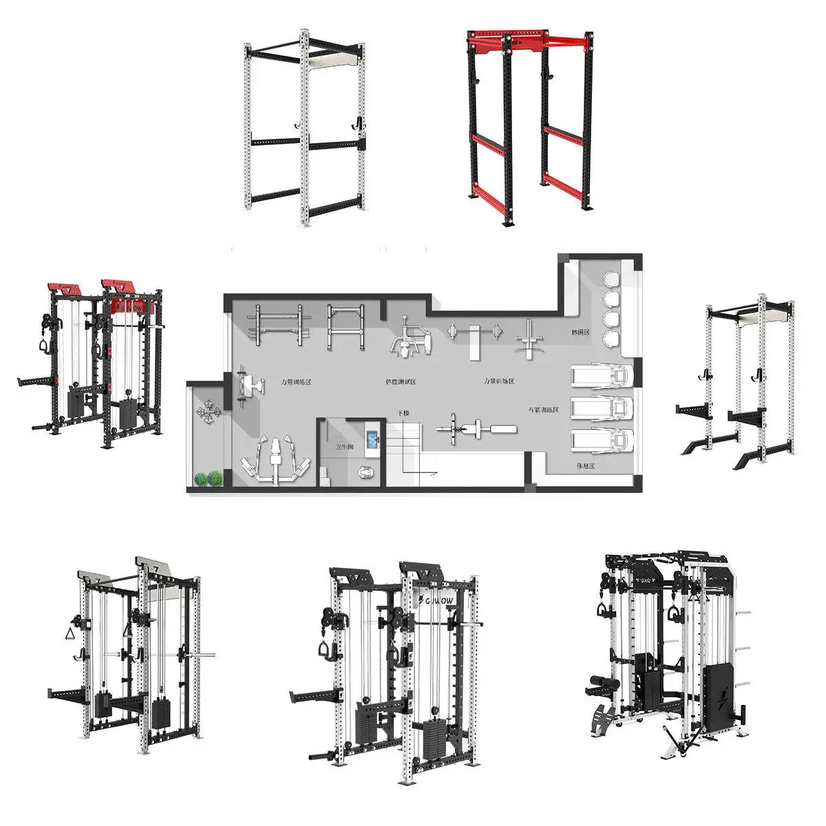 YTYIN ROSEN High Quality Heavy Duty Gym Equipment Power Rack Flat Bench Press Workout Bodybuilding Workout Heavy Weight Training