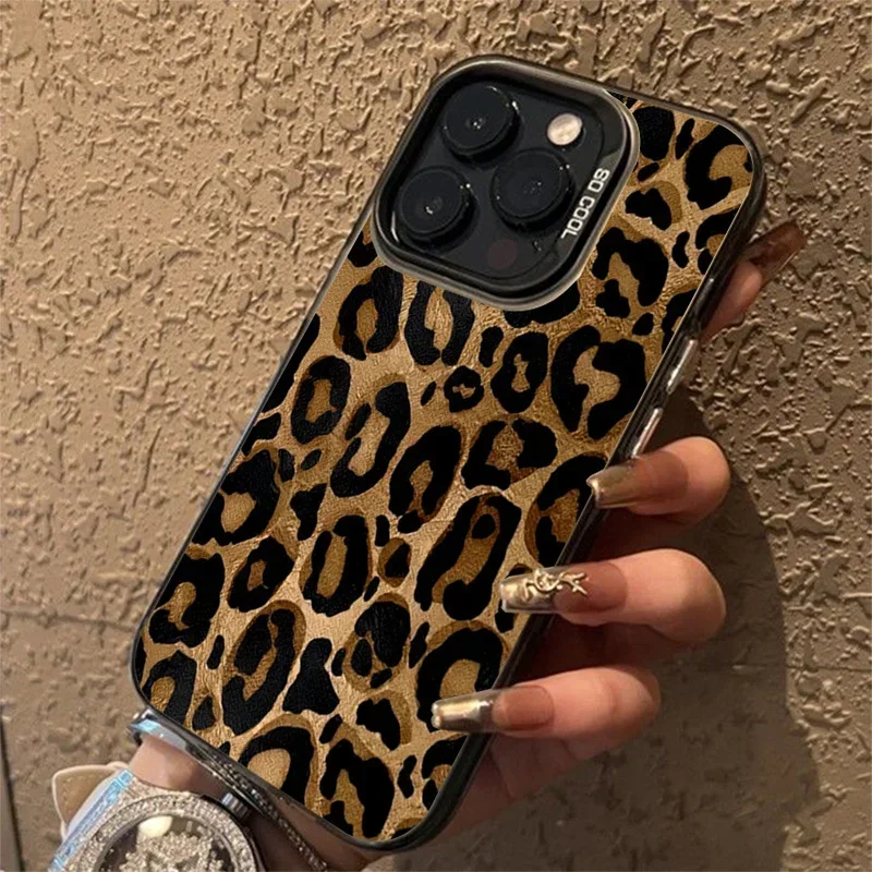 Brown Leopard Anti-drop Armour Phone Case for Samsung A55 5g Case S23 S24 Ultra A34 A15 A35 A32 A54 A53 A52 A13 S22 S21 FE Cover