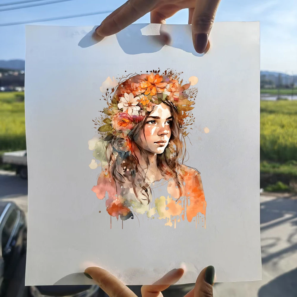 15 سنتيمتر الاطفال الكرتون إكليل زهرة سيدة الحديد على نقل الحرارة ملصق للملابس Pinted الفينيل الحرارية قابل للغسل تي شيرت يزين