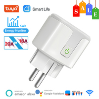 20A/16A WiFi Smart Plug With Power Monitor Tuya EU Smart Socket Timing Function Voice Control Via APP Alexa Google Home Yandex