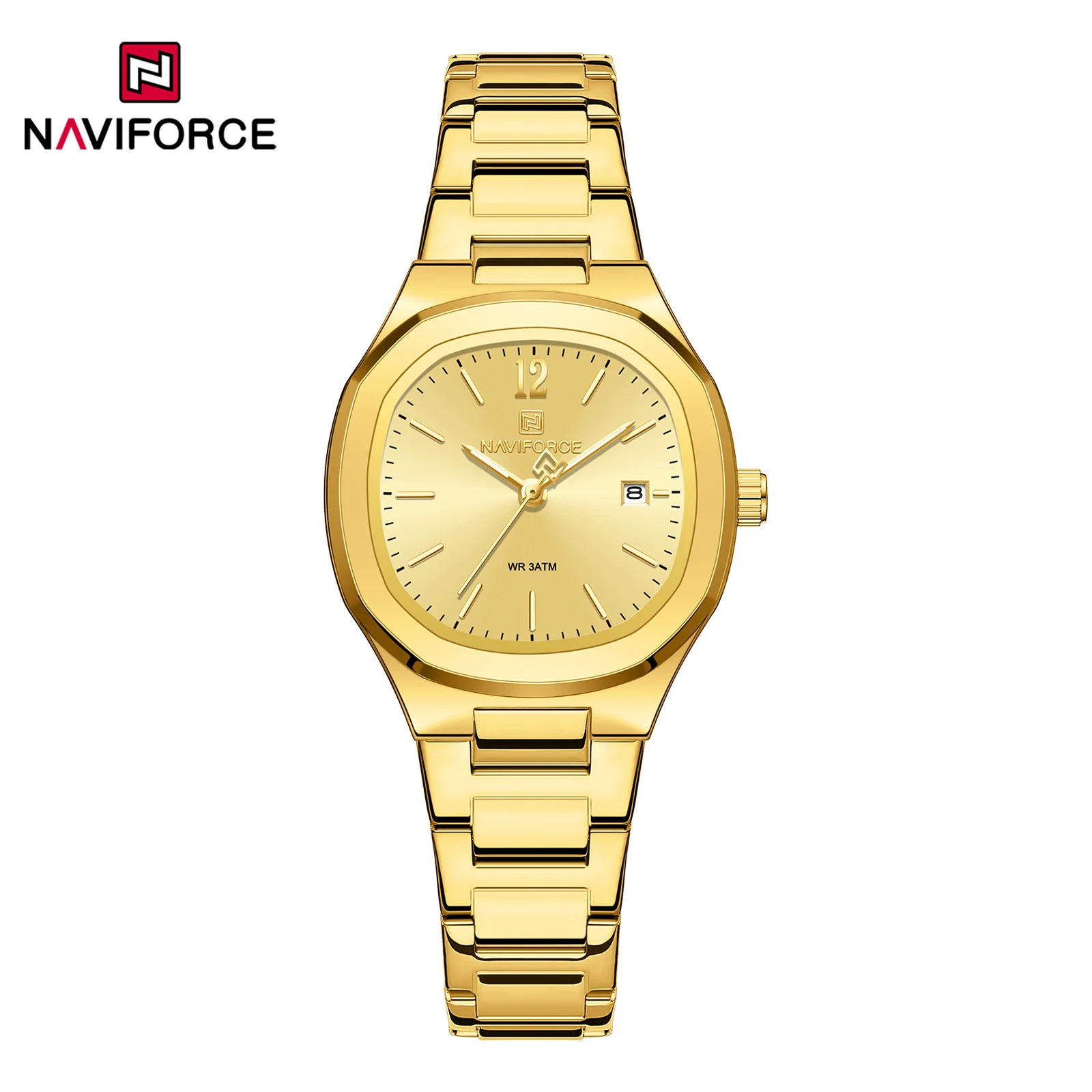 NAVIFORCE NF5072 Elegant Ladies Quartz Watches Luminous Hands Date Display Stainless Steel Strap Watches for Woman
