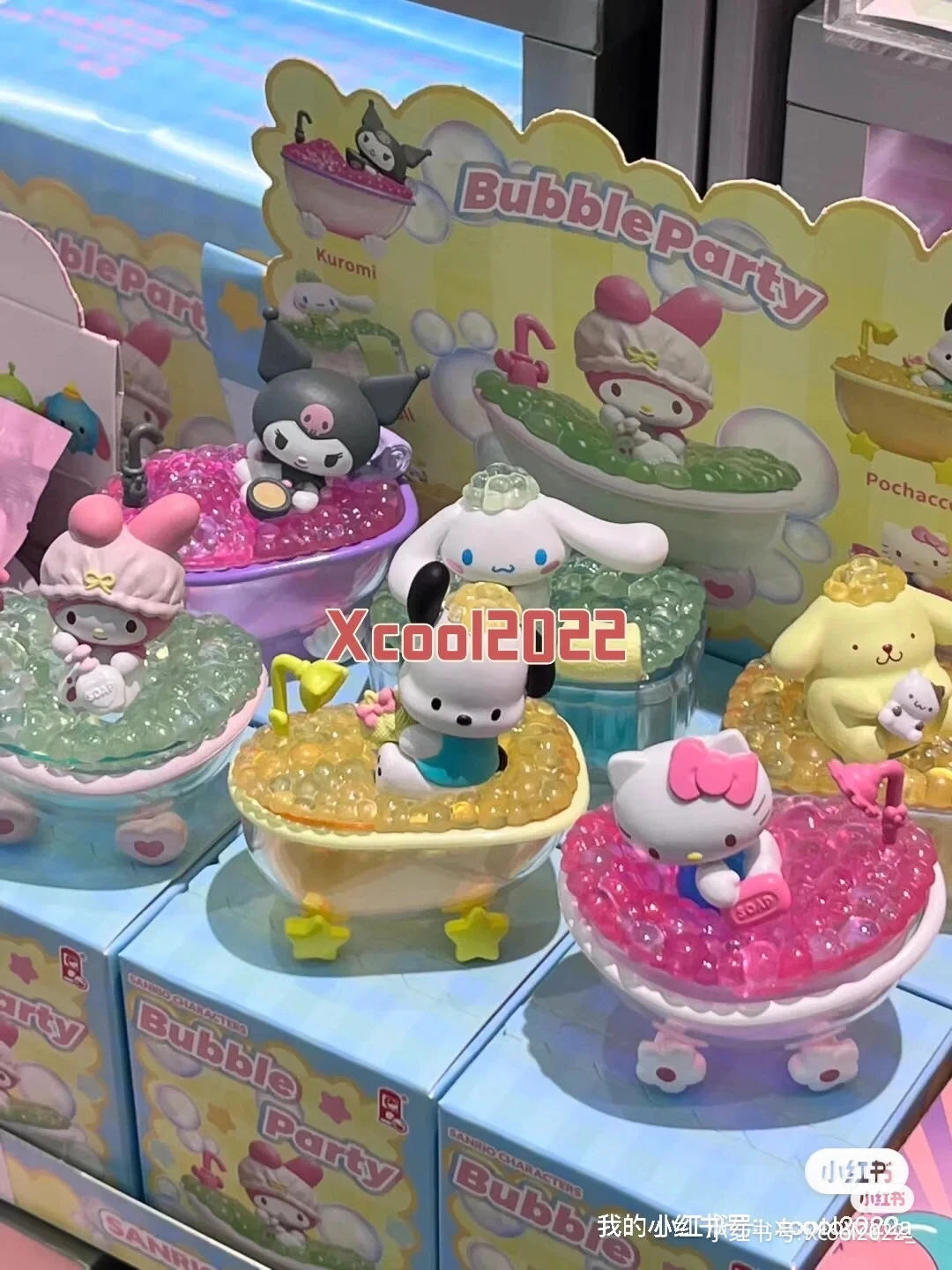 Sanrio Genuine Bathing Series Anime Figure Kuromi Cinnamoroll Pochacco Bathing Handmade Cute Desktop Ornament Toys Gifts