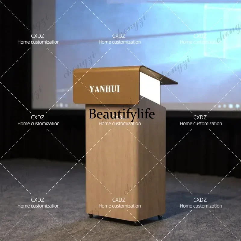 CQY Lecture desk Simple and modern reception desk  Consultation desk Wood grain luminous light luxury