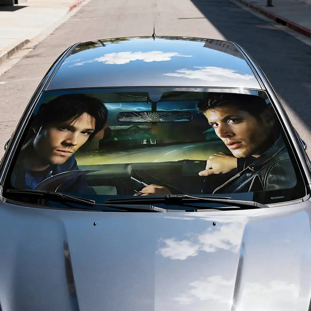 S-Supernatural Movie Car SunShade Windscreen Cover Shade Car SunShade UV Rays Car Sun Visor Protector