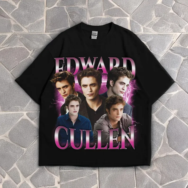 

Edward Cullen Vintage Style Shirt Robert Pattinson Fan Merch Clothes Tees Oversized T Shirt Mens Graphic Summer 2026 Tees Tops