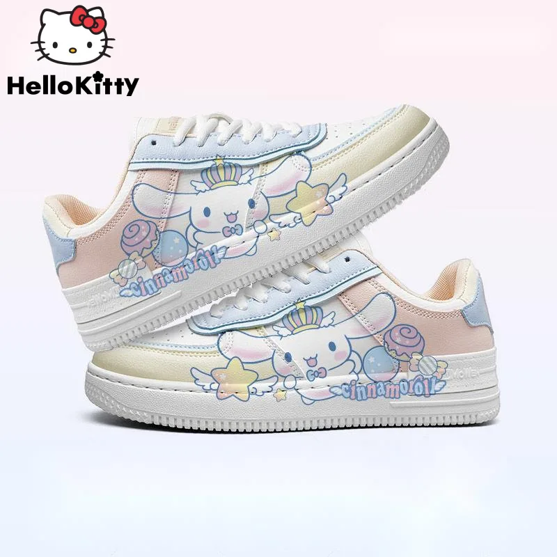 Sanrio Kawaii Cinnamoroll Sneaker Cute Cartoon Melody kobiety buty deskorolkowe nowy prezent dla słodkiej dziewczyny oddychające buty na co dzień