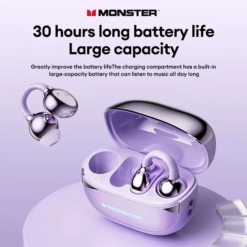 

MQT58 Headphones Ear Clip OWS Bluetooth 5.4 Long Endurance Noise Reduction Earphones Music Game Dual Mode Earbuds