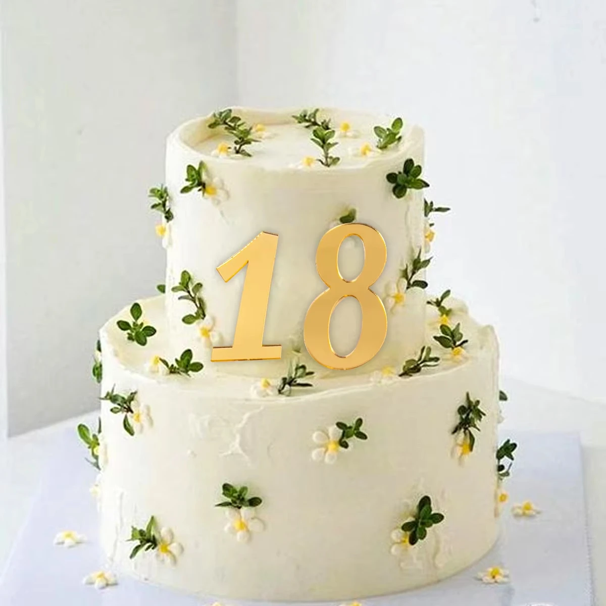 10 Stück Goldene Zahlen-Kuchendekoration 0-9 Set Acrylzahlen für Geburtstag Jubiläum Hochzeit Tortendekoration – Detail 3