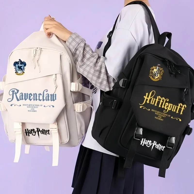 

Hot New Harry Potter Anime Hogwarts Badge Backpacks School Bags For Teenager Portable Laptop Bags Large Capacity Travel Backpack
