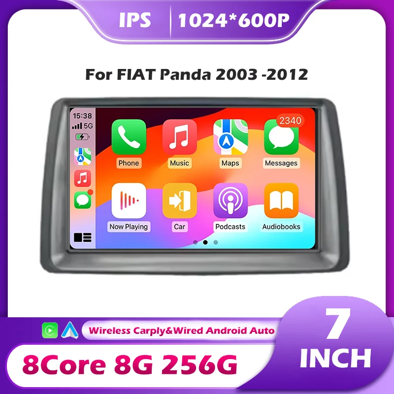 Car Radio Carplay For Fiat Panda 2003-2012 Navigation GPS Android 16 Auto Multimedia Player Stereo Head Unit tools No 2din DVD