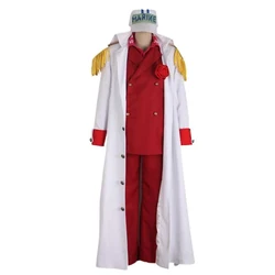 Anime Marines Admiral Sakazuki Admiral Akainu intero Set con Costume Cosplay vestito rosso