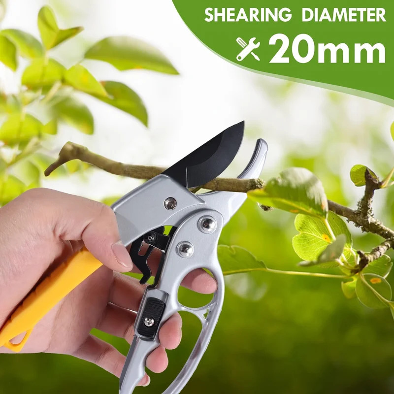  Ergonomic Pruning Shears - Titanium-Plated Alloy Steel, Quick Efficient Cuts, Labor-Saving Spring, For Garden and Fruit Picking 