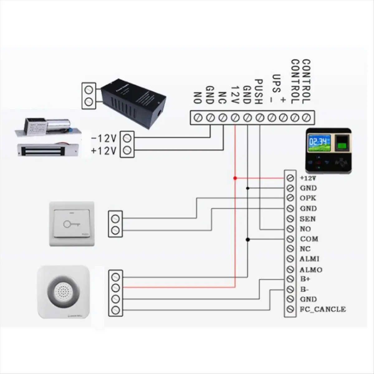 SWXF DC 12V-14V 5A Access Control Switch Power Supply 2Lock Double Relay Door Power Source AC110-230V Work for Video Intercom