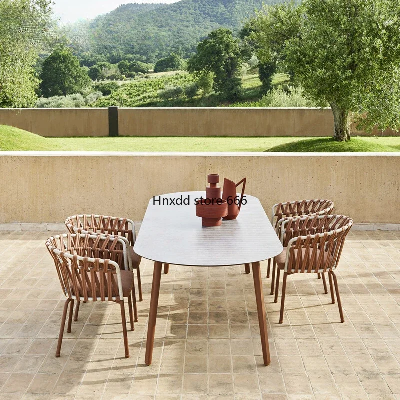 Outdoor tables and chairs rattan leisure courtyard balcony three-piece set