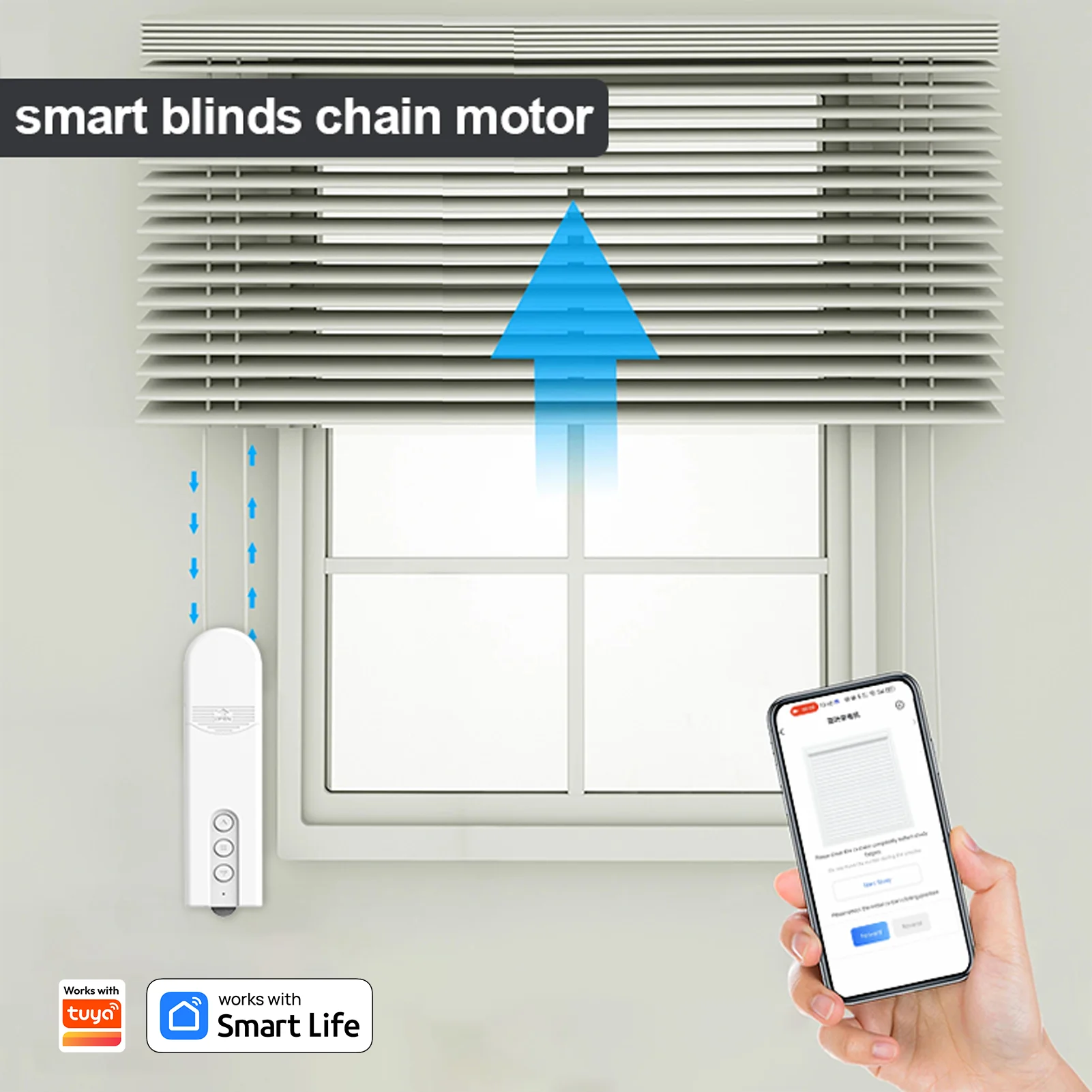 Tuya WiFi /Zigbee Smart Motorized Chain Roller Blinds Pull Bead Curtain Motor Work For Alexa Google Home Electric Curtain Motor