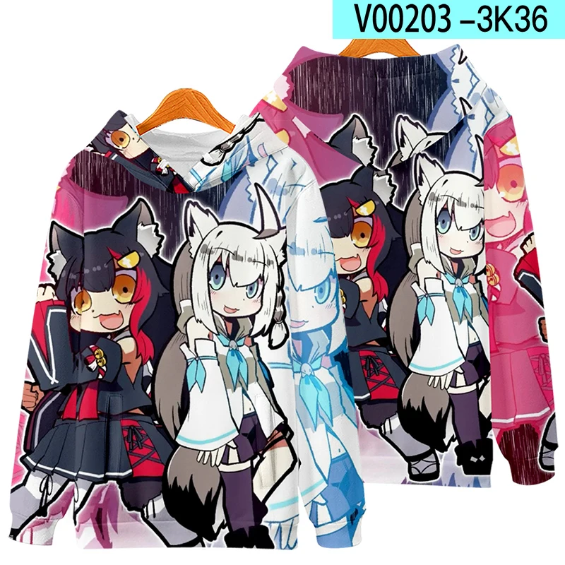 

3D Hololive VTuber Shirakami Fubuki Cosplay Hoodies Nakiri Ayame Printed Anime Sweatshirts Men Women Tracksuit Y2k Pullover