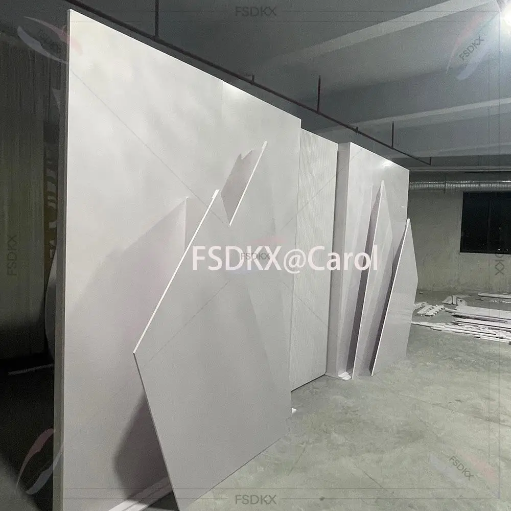 

Modern High Quality White pvc golden acrylic wedding backdrop For Wedding Events Decoration Background Stage