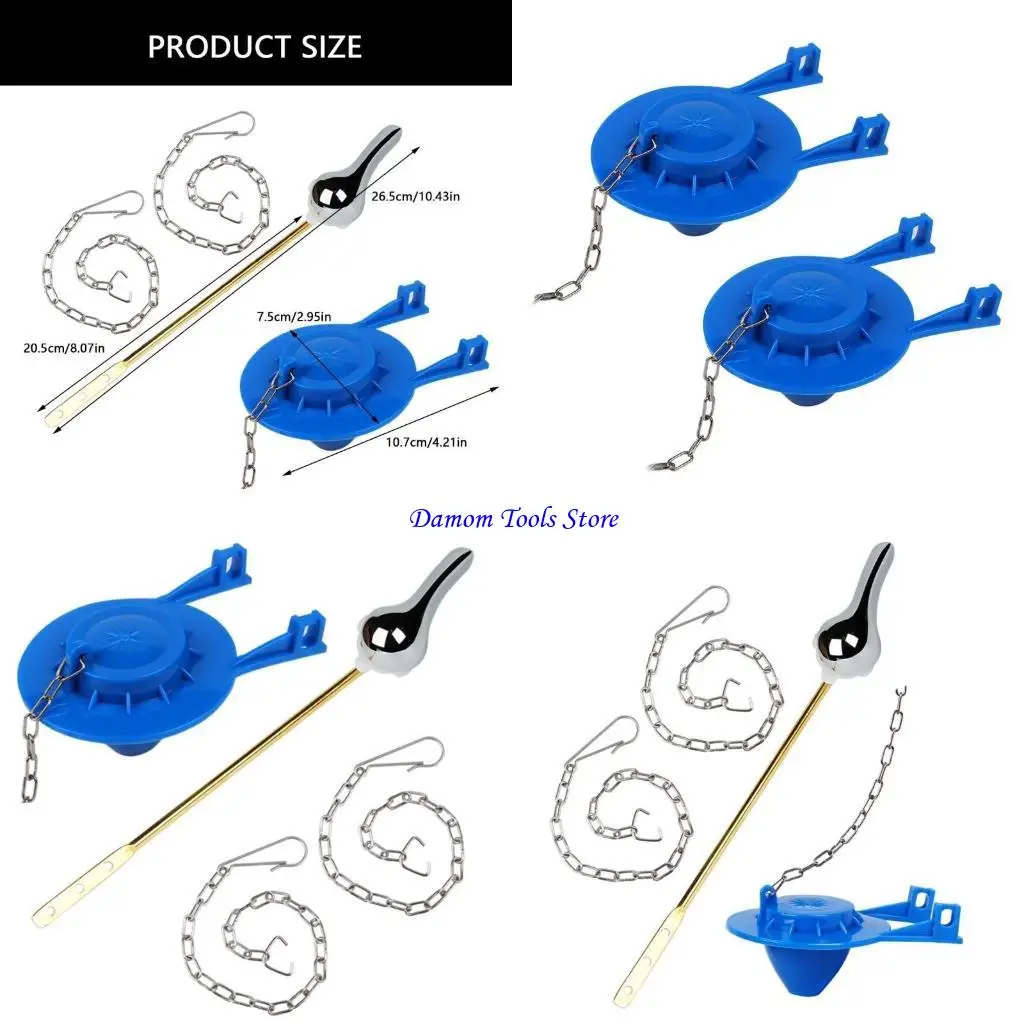 

57BE 2Pcs Toilet Flapper Replacement 2inch Toilet Stoppers Flapper Water Saving Flush Valves Flapper with Stainless Chain