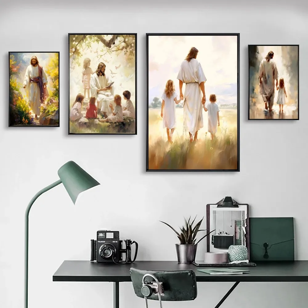 1pc Retro Religion Jesus Christ Poster Poster Art Print Bar Living Room Furniture Decor