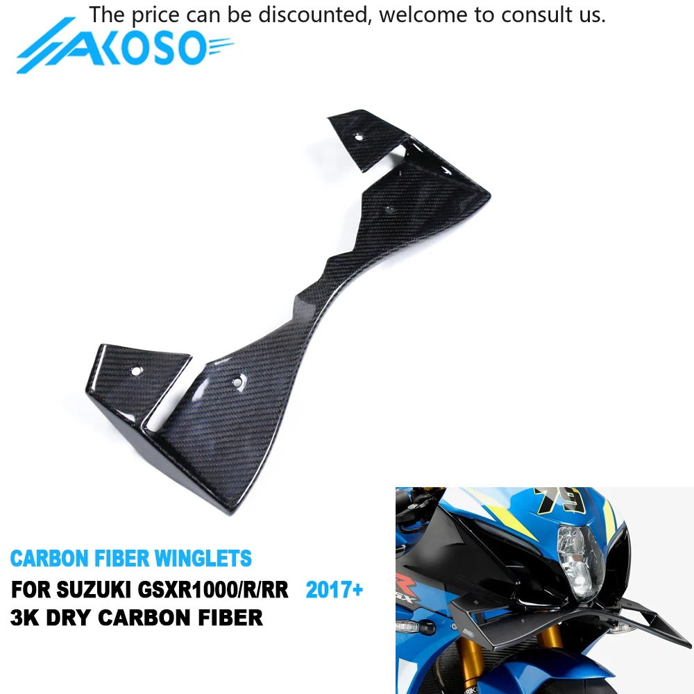 

AKOSO 100% Real Dry Carbon Fiber GP Frontal Downforce Spoilers Winglets For Suzuki GSXR1000 GSXR1000R GSXR1000RR 2017-2025