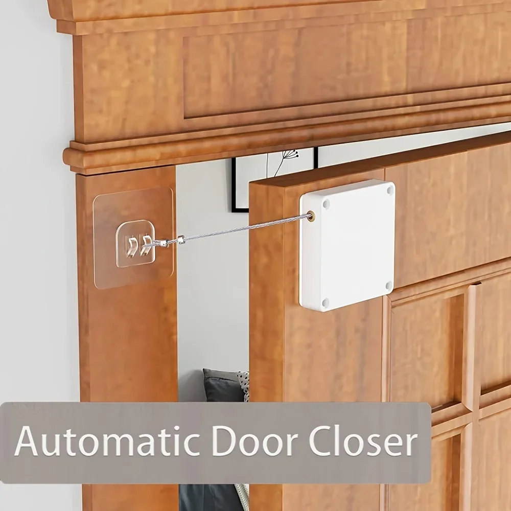 1pc An automatic door closer without drilling holes,It is applicable to offices, bathrooms, bedrooms and other places.
