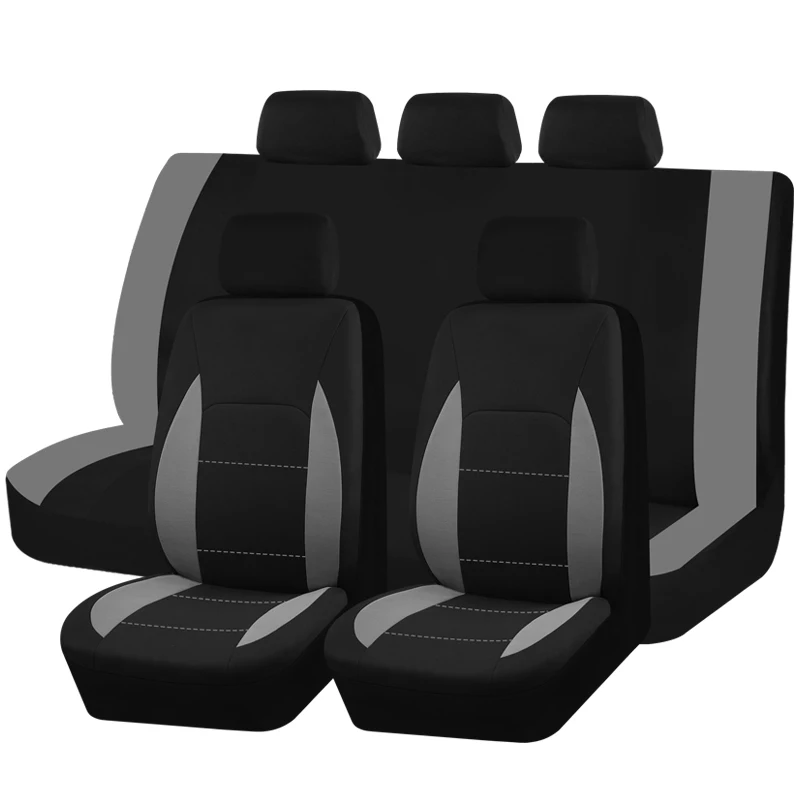 AUTOPLUS sportieve autostoelhoezen volledige set universele maat geschikt voor de meeste auto SUV vrachtwagen auto-accessoires interieur met airbag compatibel