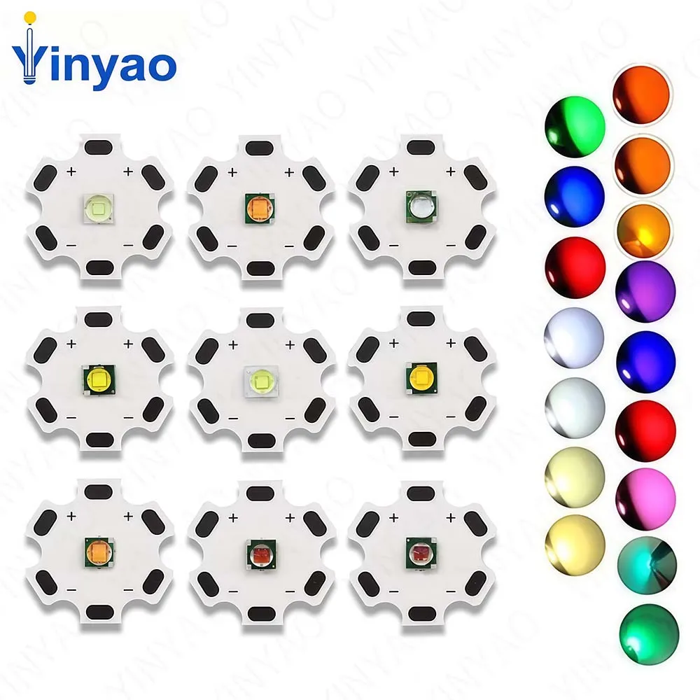 1Pcs High Power 3W LED Chip XPE 3535 SMD LED Lamp Bead White Warm White Red Green Blue Yellow With LED 12/14/16/20mm PCB