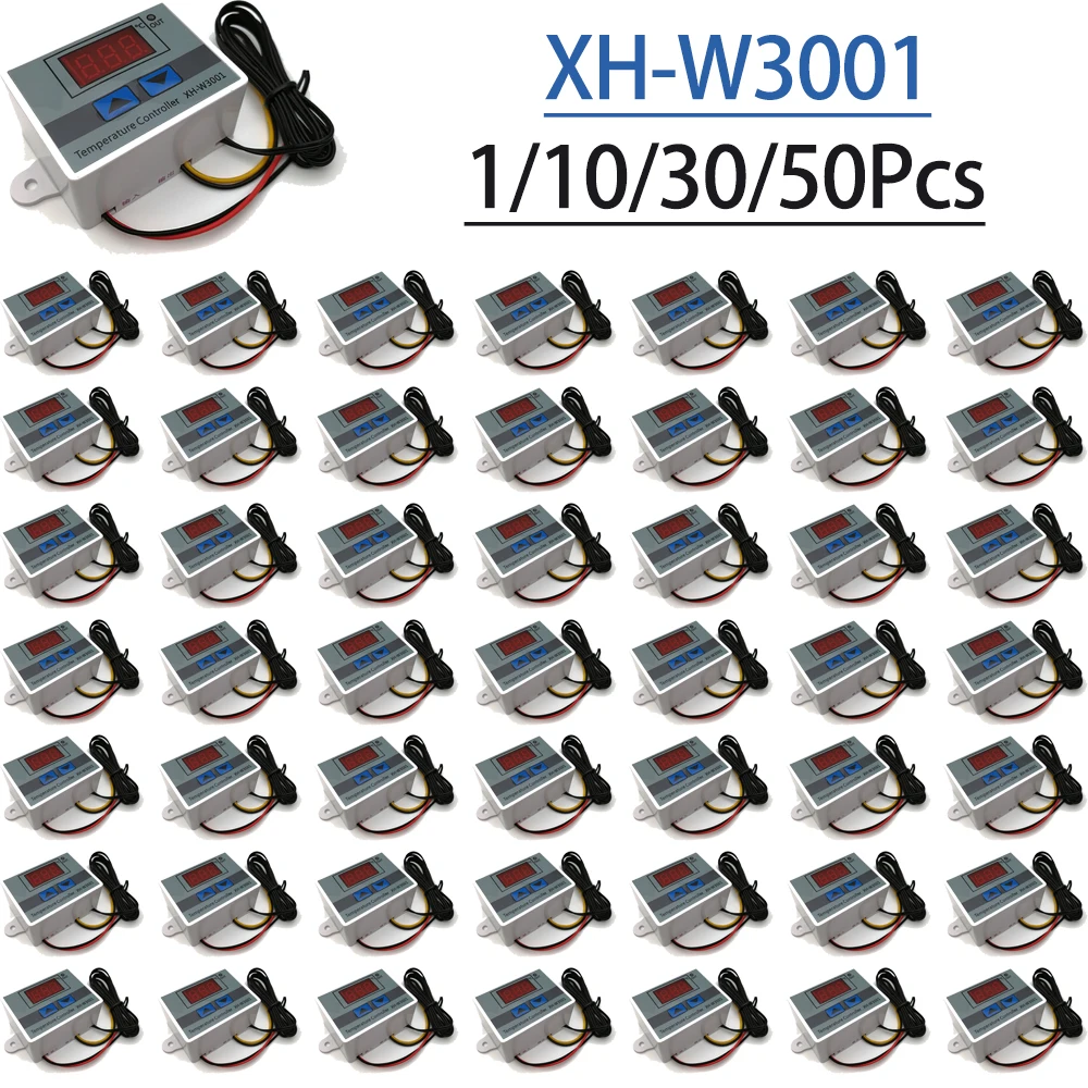 1/10/30/50Pcs XH-W3001 Digital Thermostat Microcomputer Temperature Controller Temperature Control Switch
