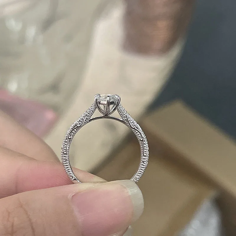 1,0 Karat Marquise Labor-Diamantring IGI-Zertifiziert Platin 950 Handgefertigtes Muster Eleganter Damen-Feinschmuck Verlobungs- und Ehering – Detail 7