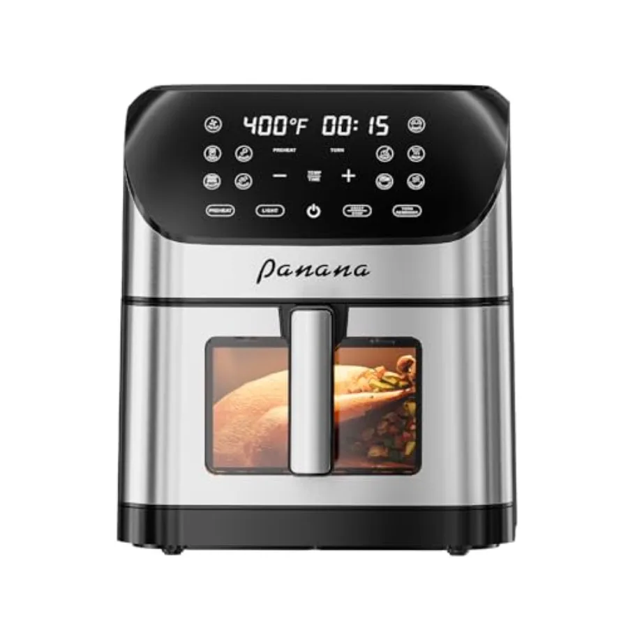 

Компактная аэрофритюрница 8,5QT для быстрых и легких блюд с 10 предустановленными функциями, окошком для легкого просмотра, регулируемым таймером и температурой, LED-дисплеем