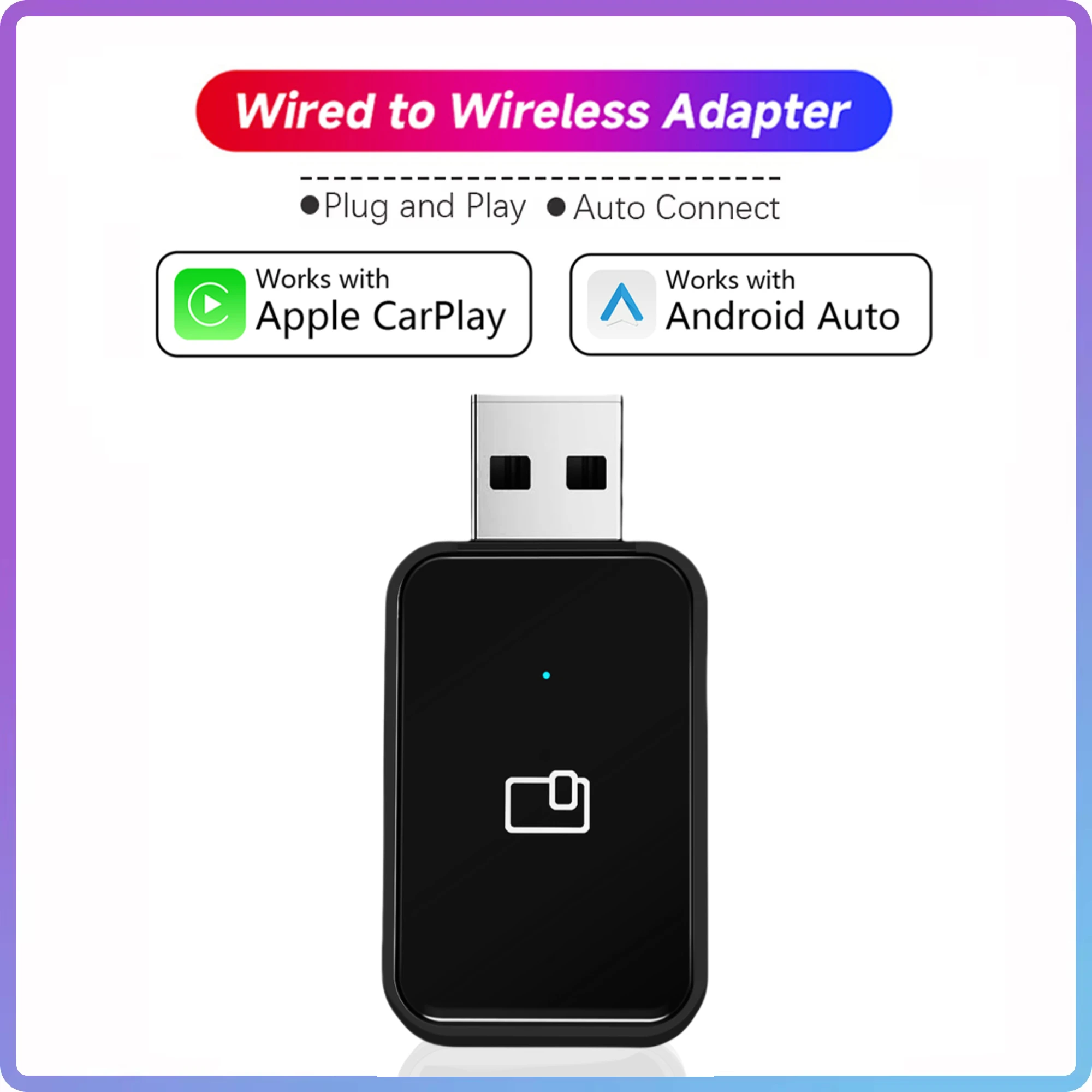 Wireless Android Auto CarPlay Adapter 2 in 1 Smart Dongle 2025 5G WIFI For Volvo Benz Audi Mazda Chery Car Intelligence Sysytems