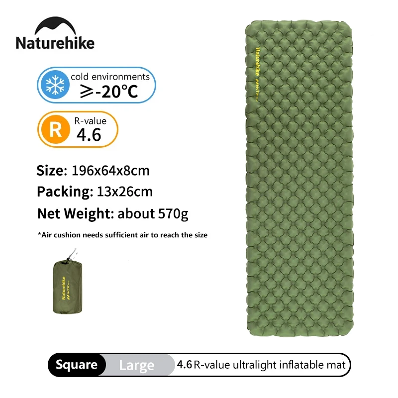 Naturehike 2024 Nieuwe Opblaasbare Tas Ultralichte Snelle Inflatie Voor Kampeermat Opvouwbare Draagbare Waterdichte Outdoor Camping Airbag