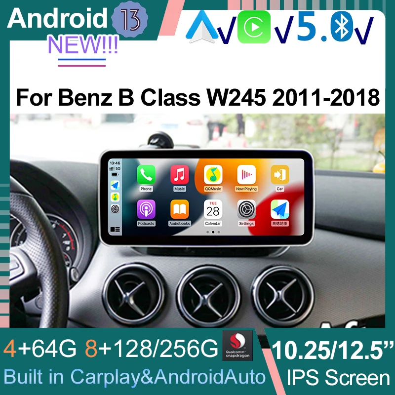 

Qualcomm Android 13 Multimedia 8 Core GPS Navigation Blue-tooth Screen Car Video Player For Mercedes Benz B Class W245 W246