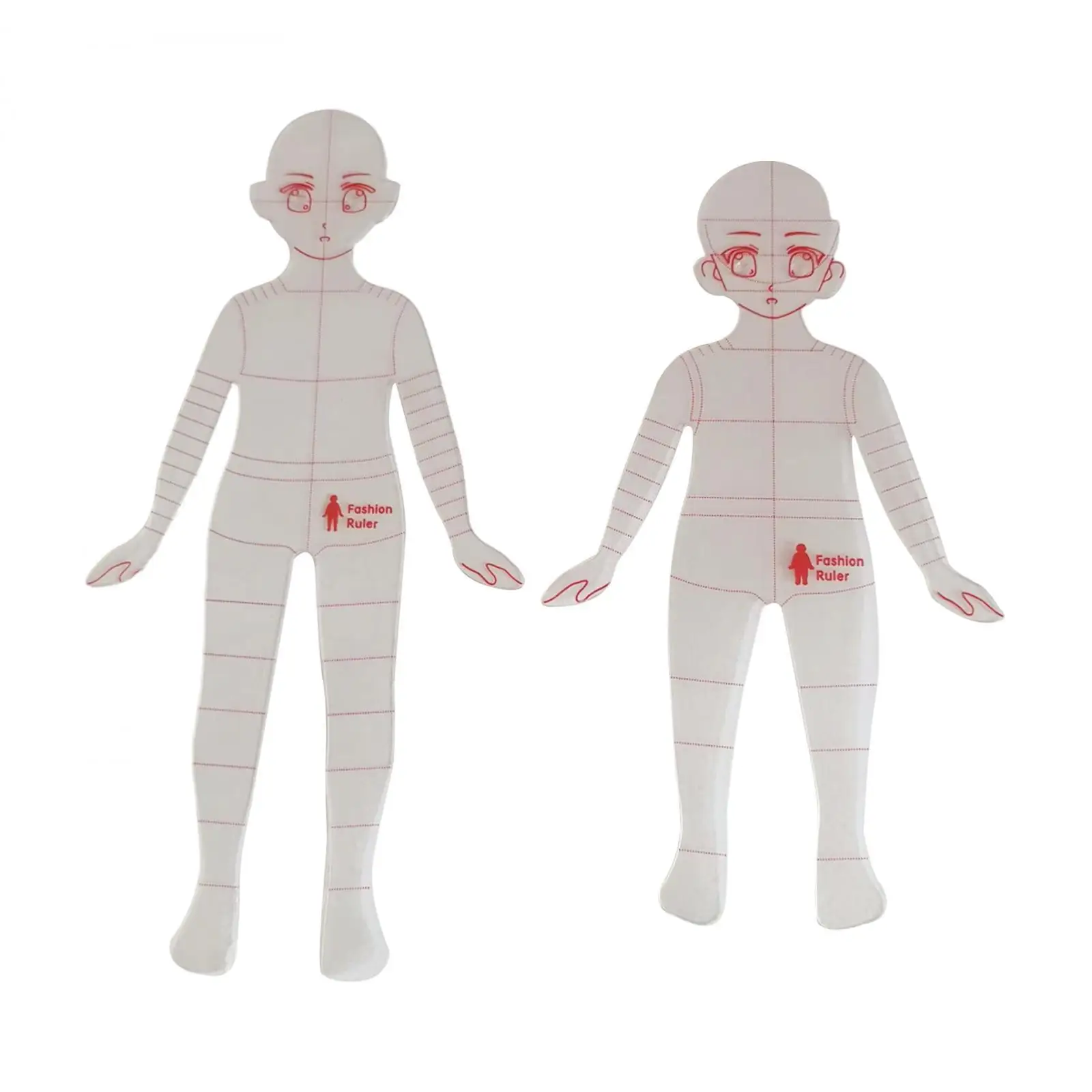 2Pcs Fashion Drawing Template Ruler Clear Models Fashion Illustration Rulers