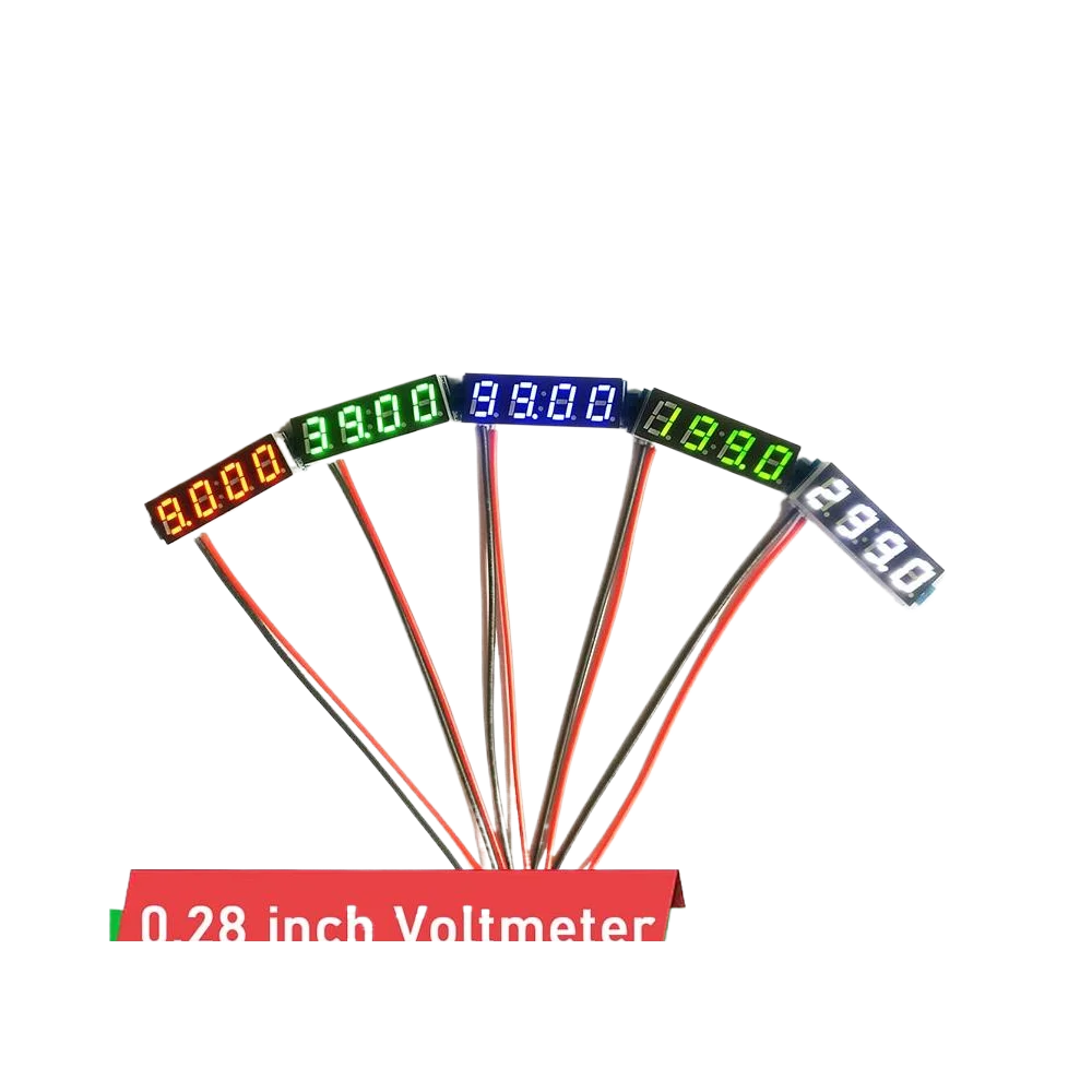 0.28 cal 4 bit cyfrowe woltomierzem LED DC 0-500V 300V 0-200V 100V 10V napięcie Volt miernik panelu monitorowanie baterii mały rozmiar 5V 12V — zdjęcie 2