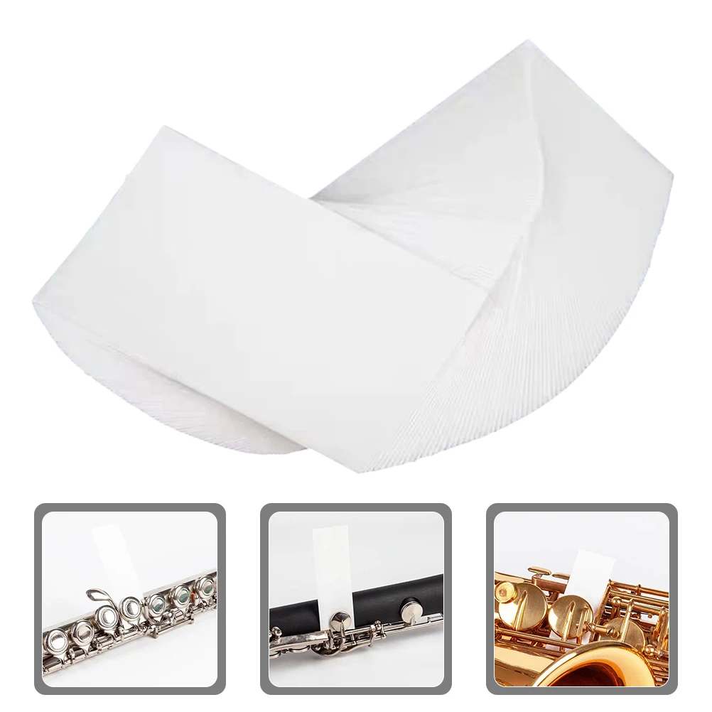 

100 Pcs along with Instrument Cleaning Pad Flute Accessories Clarinet Paper Protection Cleaner Drying White Moisture