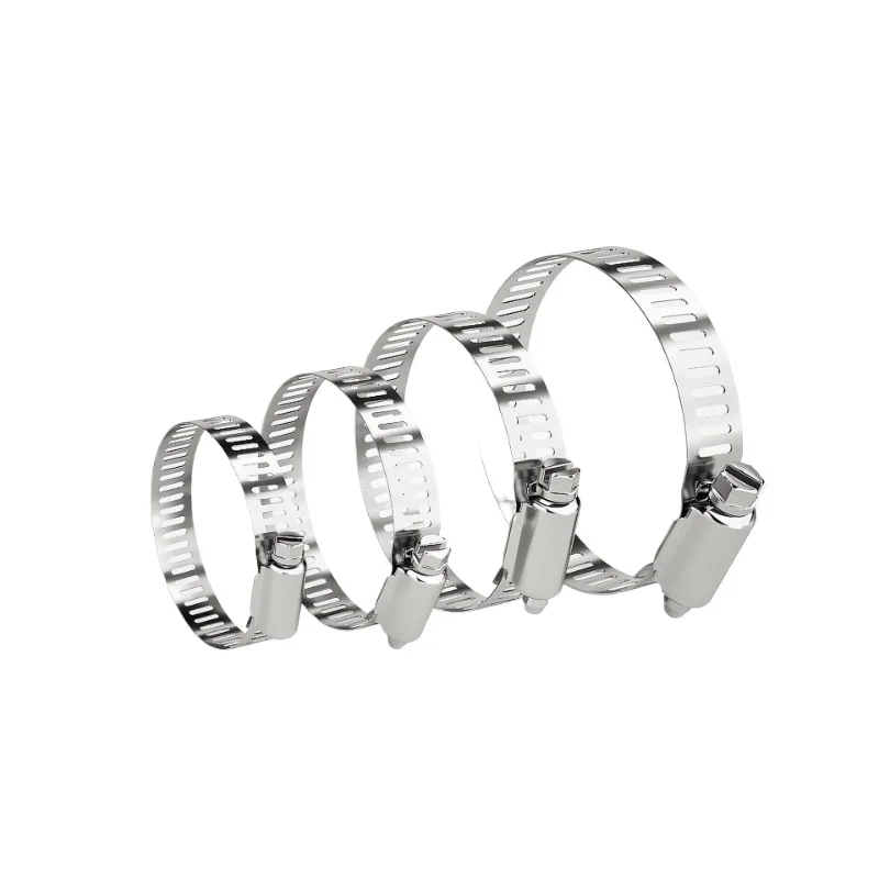 304 Stainless Steel Hose Clamp, Adjustable 6-311mm Worm Gear Pipe Clamp Throat Hoop, Anti-Rust Pipe Fixing for Water Fuel Line