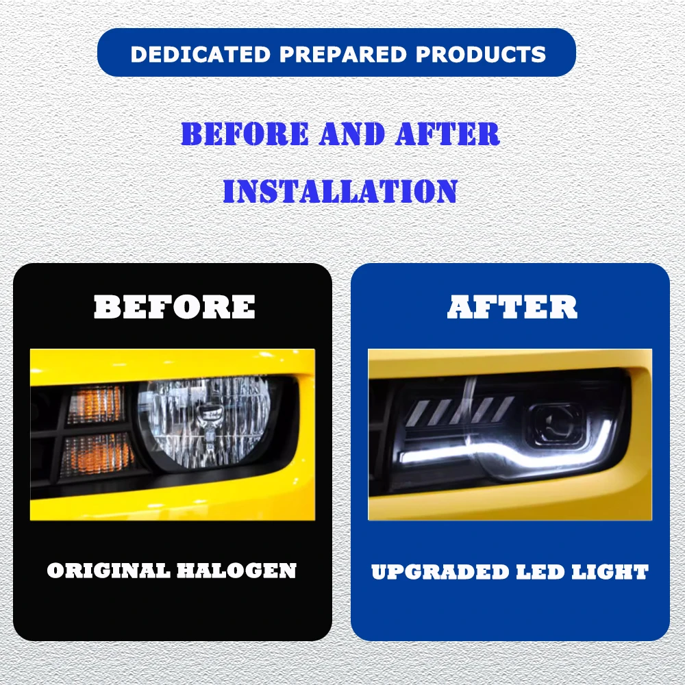 LED HeadLights For Chevrolet Camaro 09-15 New Style Full Led DRL Car Head Lamp Assembly Signal Accessories Modified Lamp