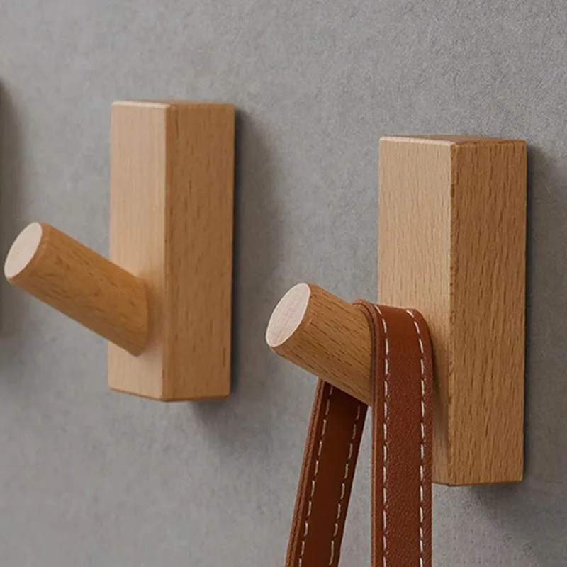 Nordic Wall Mounted Coat Racks Solid Wood Clothes and Hats Hook Living Room Bedroom Wall Hanging Rack